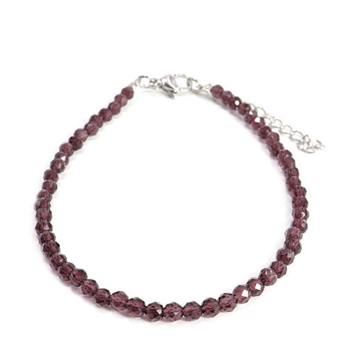 Браслет Шпинель с алмазной огранкой Аметистовый 3мм