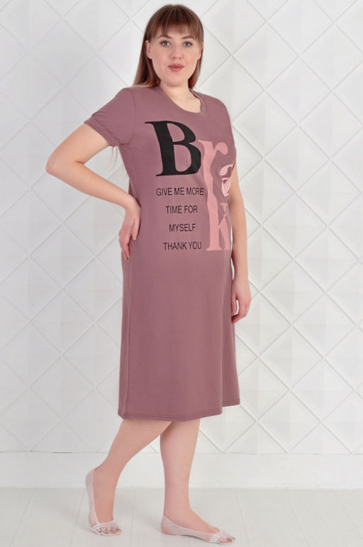 Арт. 4125 Туника женская 50-58 (5 шт) Цвет:кофейный - Калинка фото 2