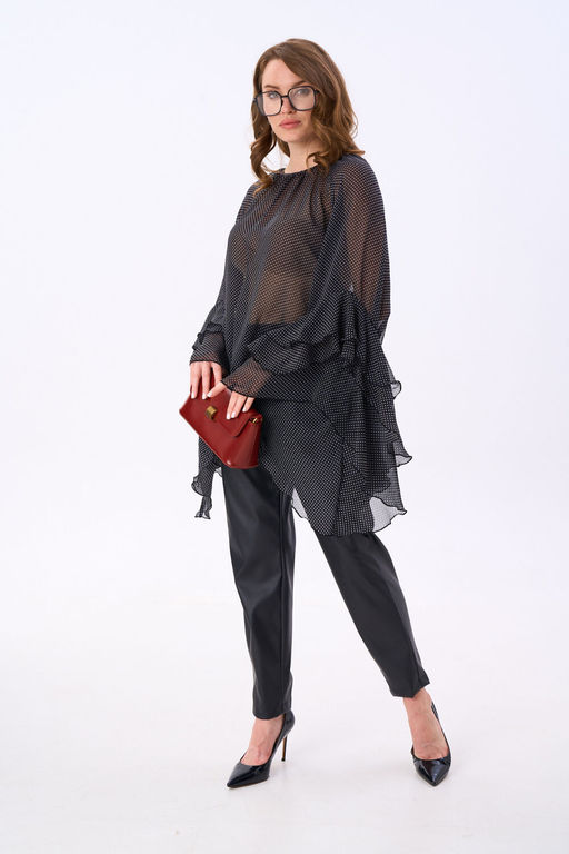 Костюм NIKVA н999-1 чёрный и чёрный в горох фото 6