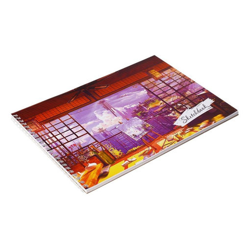 Скетчбук А4, 40 листов на гребне по короткой стороне Картина маслом, обложка мелованный картон, твёрдая подложка, блок 100 г/м - Calligrata фото 2