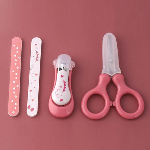 Детский маникюрный набор (ножницы, книпсер, пилочки), цвет красный