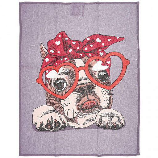 Полотенце кухонное 50х60см "Влюблены", набор 3шт, рогожка 156г/м2, хлопок 100%, на картоне, "Домашняя мода" (Россия)