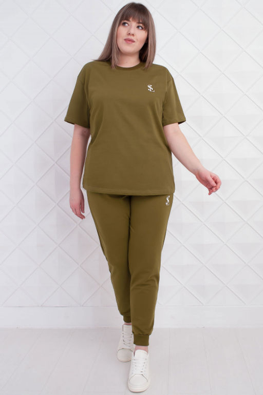 Арт. 2363 Костюм с брюками женский 50-58 (5 шт) Цвет:верх-зеленый кофе, низ-зеленый кофе - Калинка фото 23