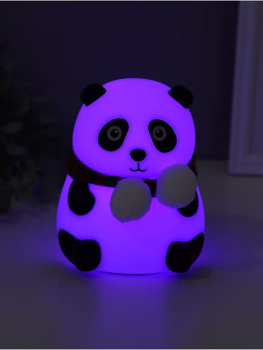 Фигурка светящаяся RISALUX «Панда в шарфе», 2 Вт, LED-ночник антистресс, RGB, USB, 10.5×10×13.5 см