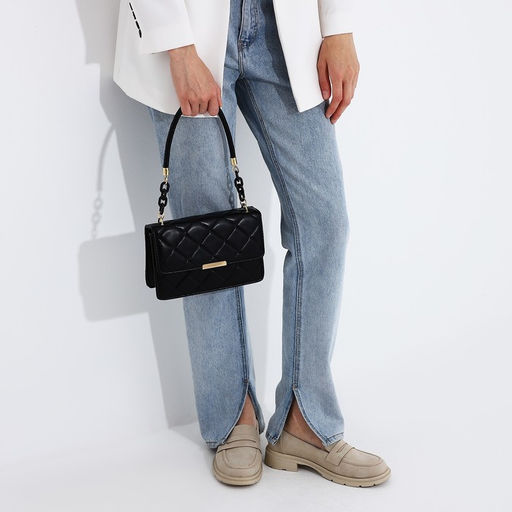 Сумка женская на магните, цвет чёрный