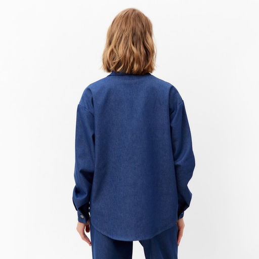 Рубашка женская MINAKU: Jeans Collection, размер 50, синяя
