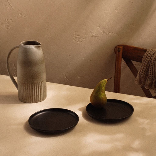 УЦЕНКА Набор тарелок круглых 2 шт. SL Home «Дарк», 20×20.3×2.2 см, чёрная