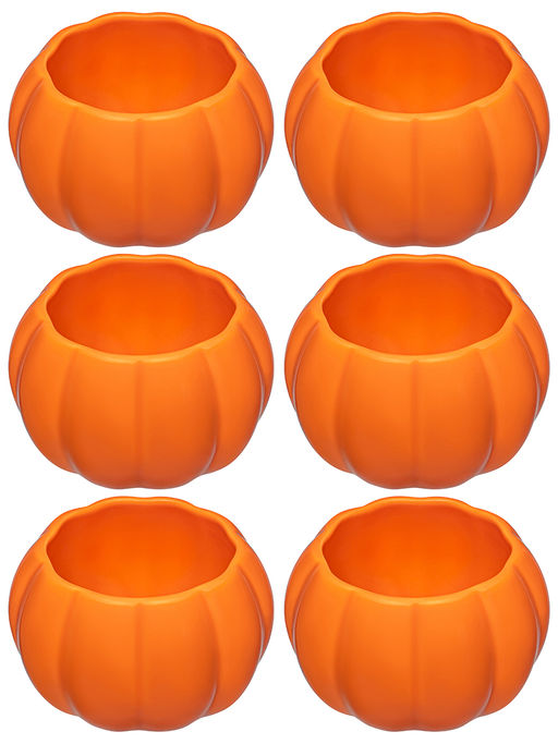 Набор горшочков д/запекания 6 пр. 250 мл 10*10*8,5 см "Тыква", оранжевый, фарфор