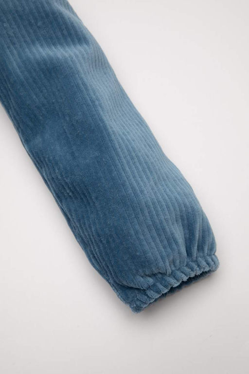 Вельветовое платье с длинными рукавами для маленьких девочек - Defacto фото 4