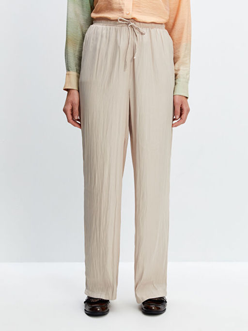 Beli Lastikli Saten Kad?n Pantolon