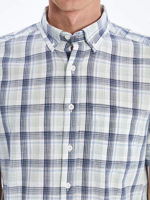 Regular Fit K?sa Kollu Ekose Erkek G?mlek