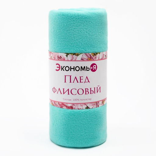 Плед флисовый «Экономь и Я», 150×200 см, 160 г/м², мятный