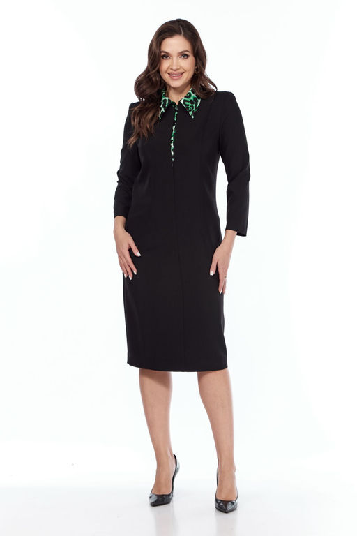 Платье VILENA 1043 черный+леопард  фото 38