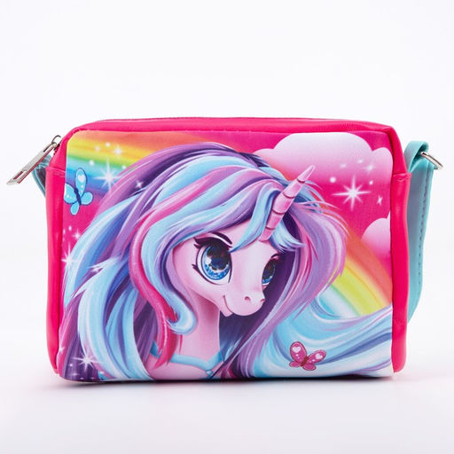 Сумка детская Волшебный единорог из эко-кожи, на ремешке, 15х12х3 см - NAZAMOK KIDS фото 2