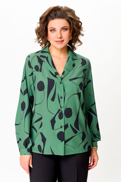 Блуза Swallow 803.2 черный+серебряный узор фото 762