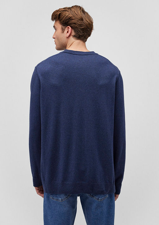 Kasmir Kar?s?ml? Lacivert Kazak - Mavi фото 4