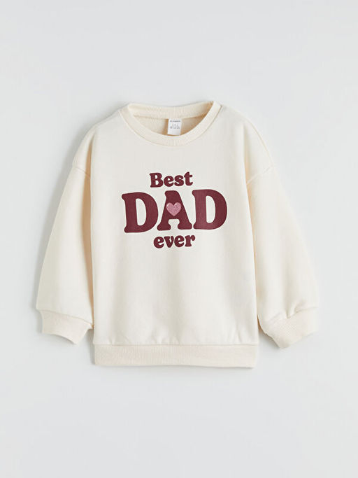 Bisiklet Yaka Bask?l? K?z ?ocuk Sweatshirt