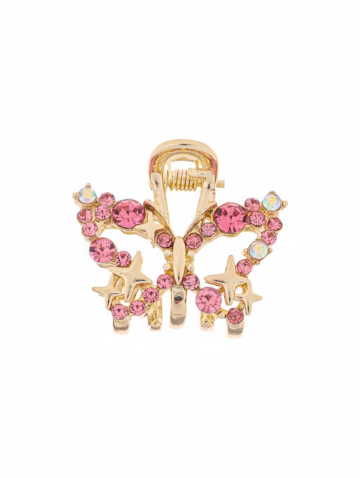 Цена за 6 шт. Крабик для волос «Селена галант», бабочка, 3 см, золото