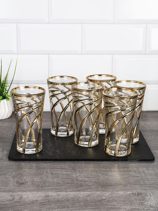 Стакан 6 штук 250 мл / 1915-6DD /уп 12/ золото