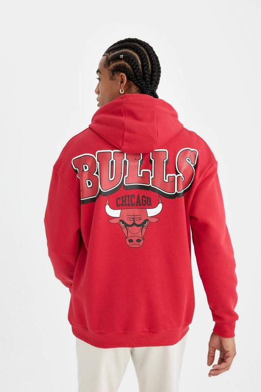DeFactoFit Толстовка свободного покроя с капюшоном NBA Chicago Bulls