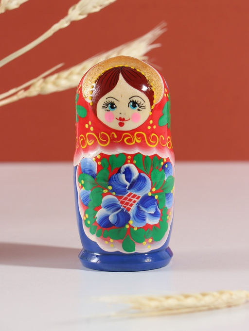Матрёшка дерево «Любовь», красный платок, 5-кукольная, 11.5 см
