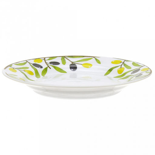 Тарелка мелкая фарфоровая Оливки бортовые д175мм, h25мм, гладкий край (Россия) - Домашняя мода фото 2