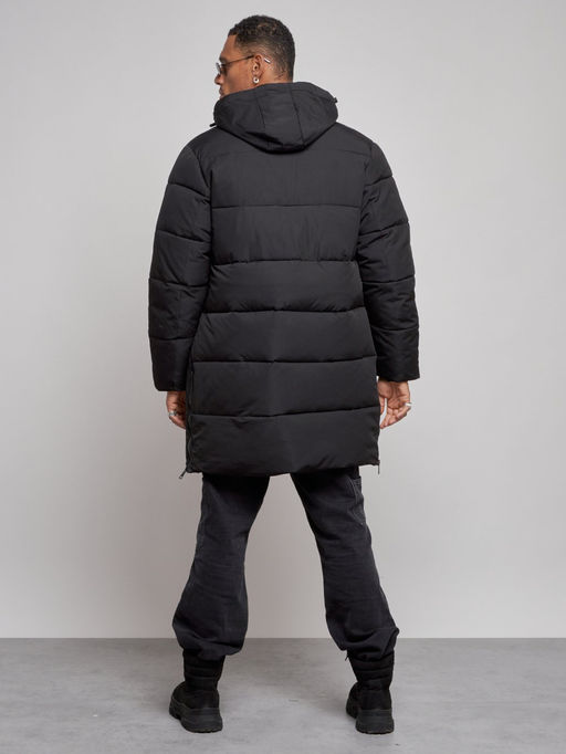Парка мужская зимняя удлиненная молодежная черного цвета 806Ch - Wonderrman фото 5