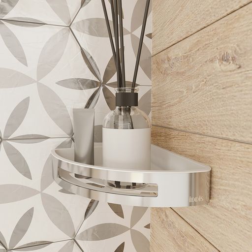 SHE11SPi44, Полка угловая, хром, нержавеющая сталь, полир., ID