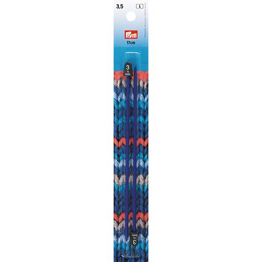 Спицы PRYM 218401 прямые пластик d 3.5 мм 17 см 2 шт синие