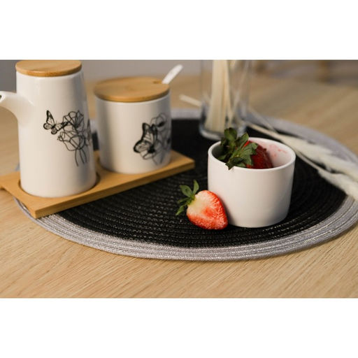 Цена за 10 шт. Салфетка сервировочная на стол Доляна Лана, d=38 см, цвет чёрный  фото 14