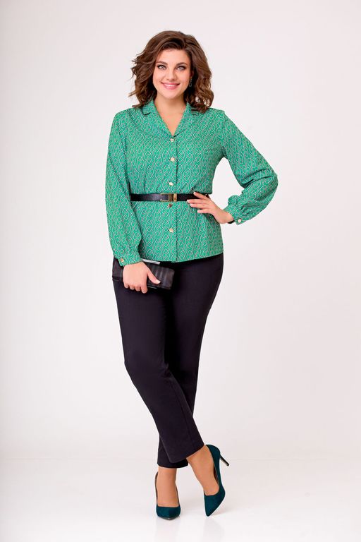 Блуза Swallow 803.2 черный+серебряный узор фото 497