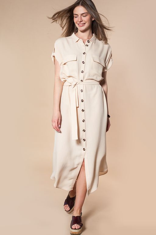 Удлиненное платье-рубашка в стиле "сафари" D22.453