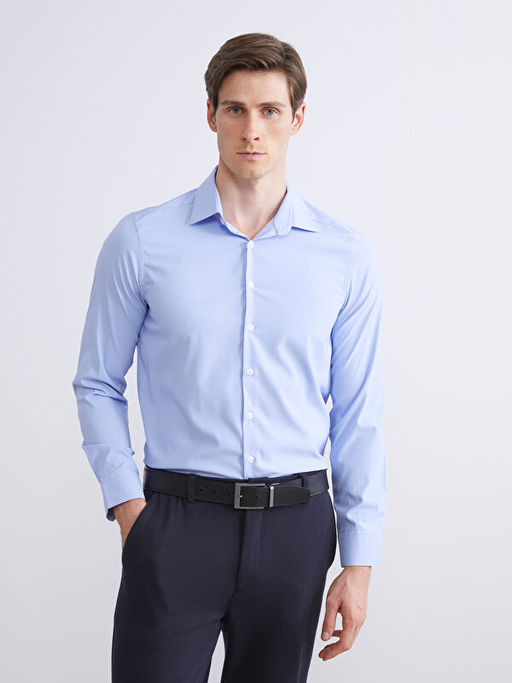 Slim Fit Uzun Kollu Gabardin Erkek G?mlek