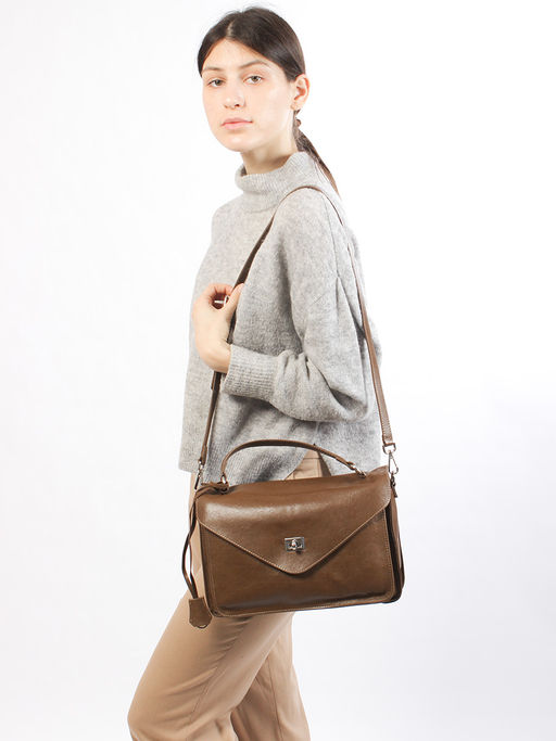 LACCOMA сумка НИ68805-оливковый натуральная кожа