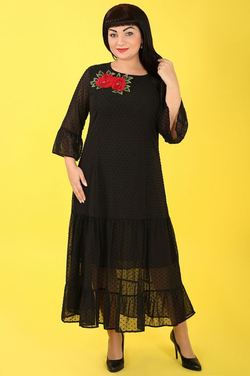 Платье черное длинное нарядное - Almond фото 2