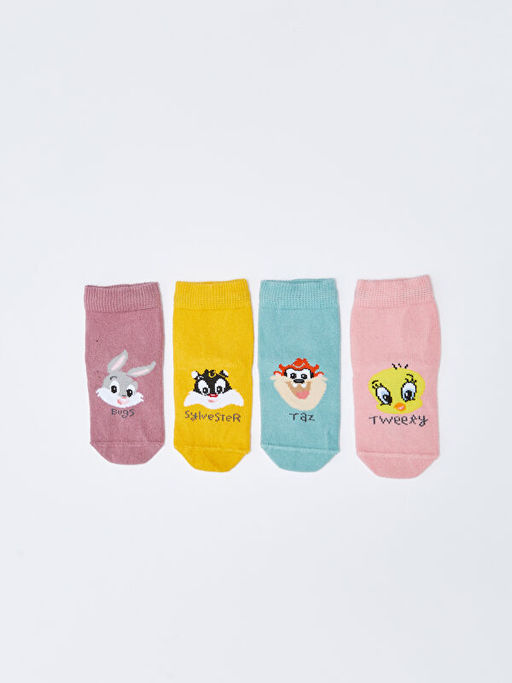 Looney Tunes Bask?l? K?z Bebek Soket ?orap 4l? - Waikiki фото 2