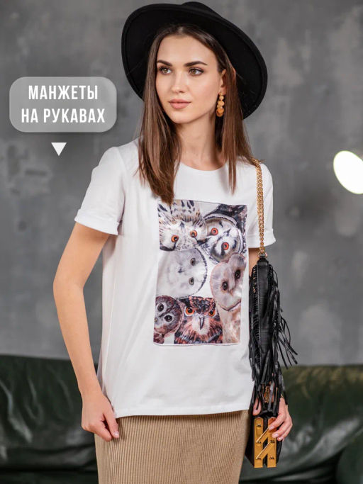 Футболка с шёлковой вставкой FSK068 - Sahar art lab фото 17