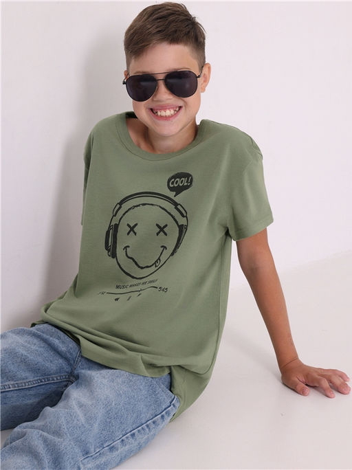 Футболка Апрель хлопок оливковый  фото 3