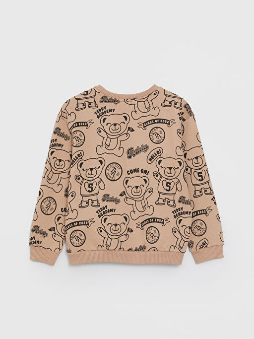 Bisiklet Yaka Bask?l? Uzun Kollu K?z ?ocuk Sweatshirt - Waikiki фото 2