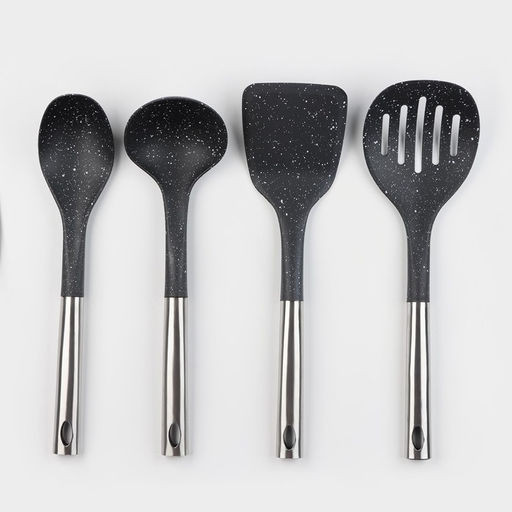 Набор кухонных принадлежностей Доляна «Космос», 4 предмета, чёрный