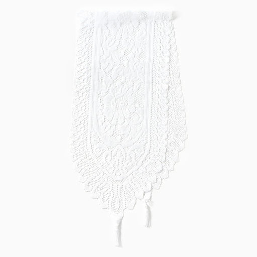 Дорожка «Доляна. Ажур», белая, 33×137 см, 100% п/э