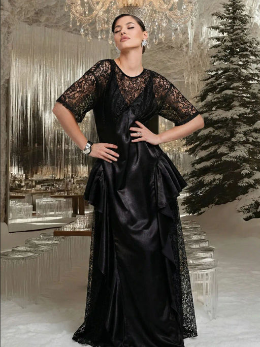 Платье вечернее нарядное с кружевом в пол - Sahar art lab фото 11