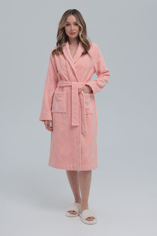 Халат жаккардовый стриженный (велюр) односторонний женский - Vladi collection фото 11