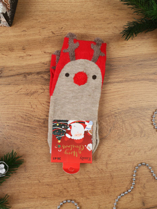 Носки р. 35-40 Новый год короткие / L819 / уп 10/1200/ ОДНА ПАРА/ МАРКА - Галеонтрейд фото 5