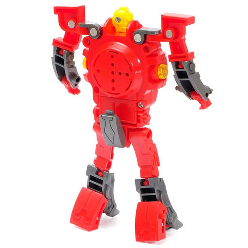 Робот «Часы», трансформируется в часы, работает от батареек, цвет красный