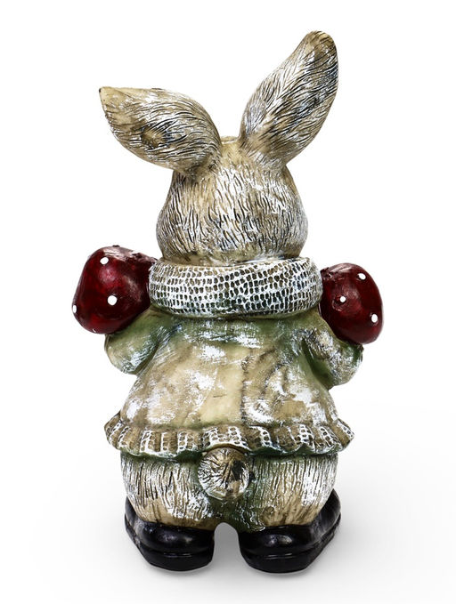 Садовая фигура 26 х 12 х 16 см "Зайка с грибами"