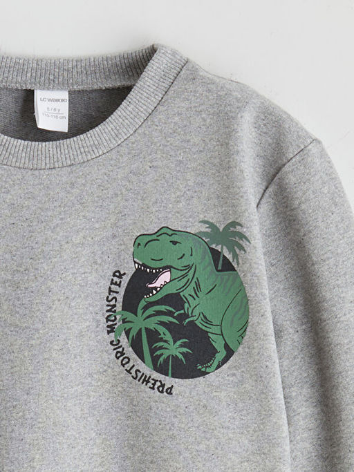 Bask?l? Erkek ?ocuk Sweatshirt ve E?ofman Alt?