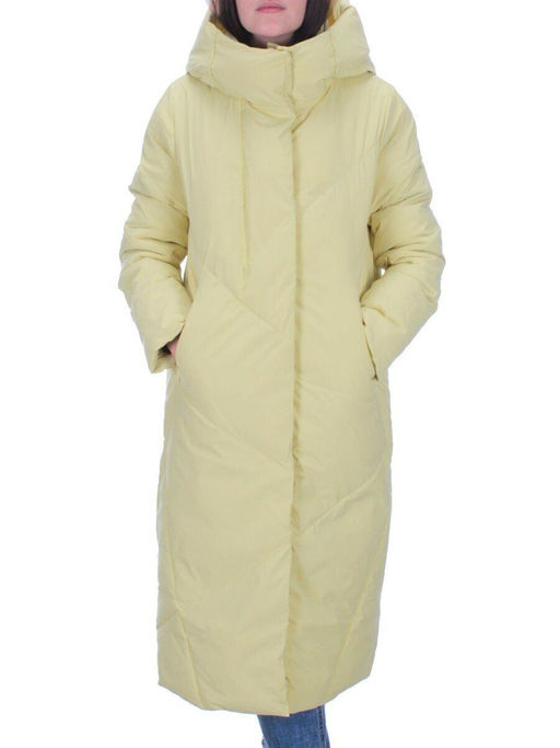22339 YELLOW Пальто стеганое зимнее женское (200 гр. холлофайбера) - Фабричный китай фото 2