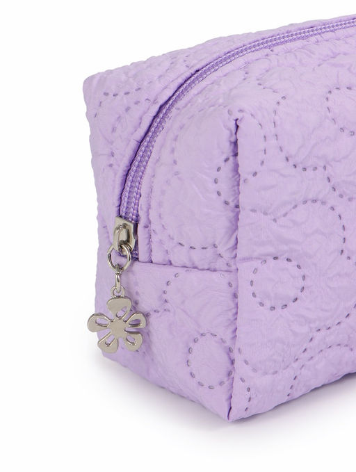 Косметичка женская «Цветочек», ручка из бусин, сиреневая