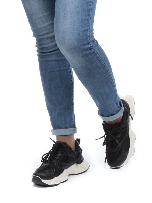 05-6035-1 BLACK Кроссовки женские (искусственные материалы) - No name фото 2